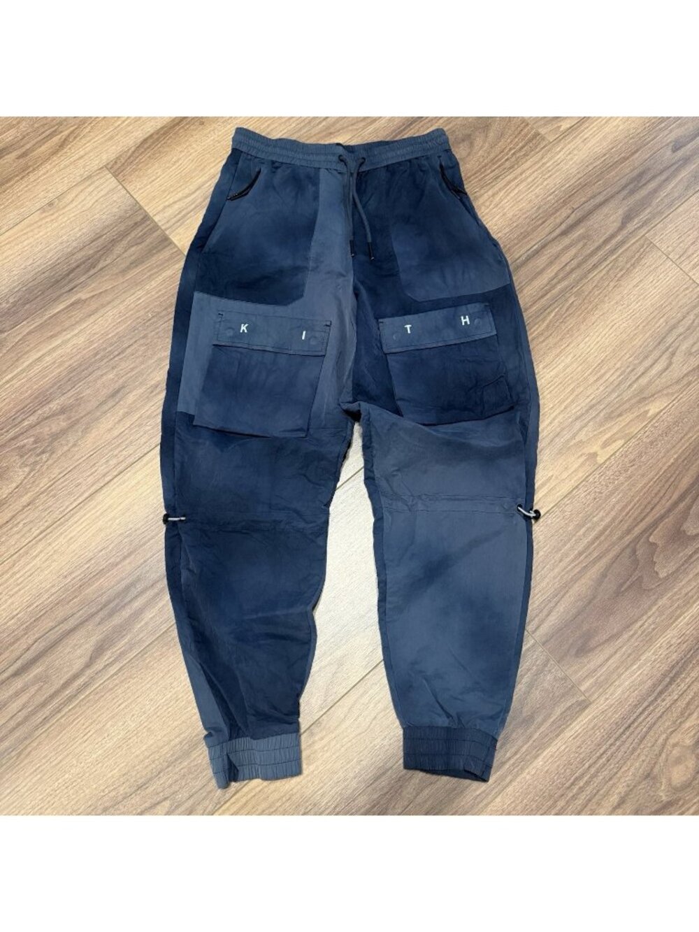 KITH Cargo Track Pants Jogger Womens XS Extra Small Blue Wash